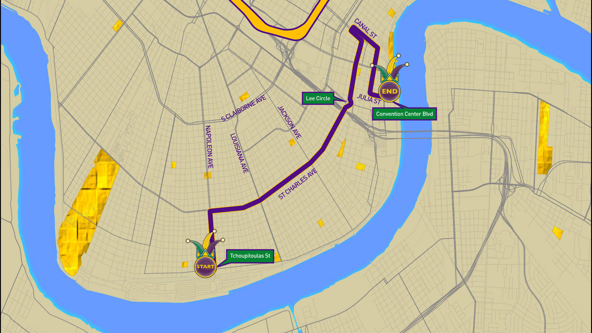 Bacchus parade route